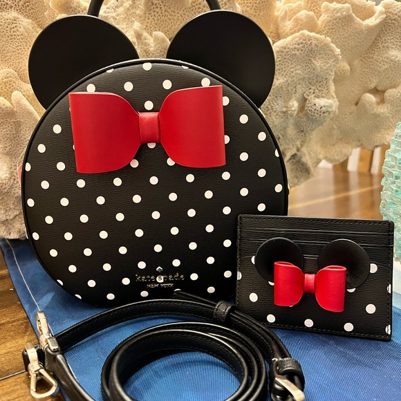 NWT ♠️ Kate Spade ♠️ Disney X Minnie mouse crossbody with matching card wallet - Picture 2 of 3